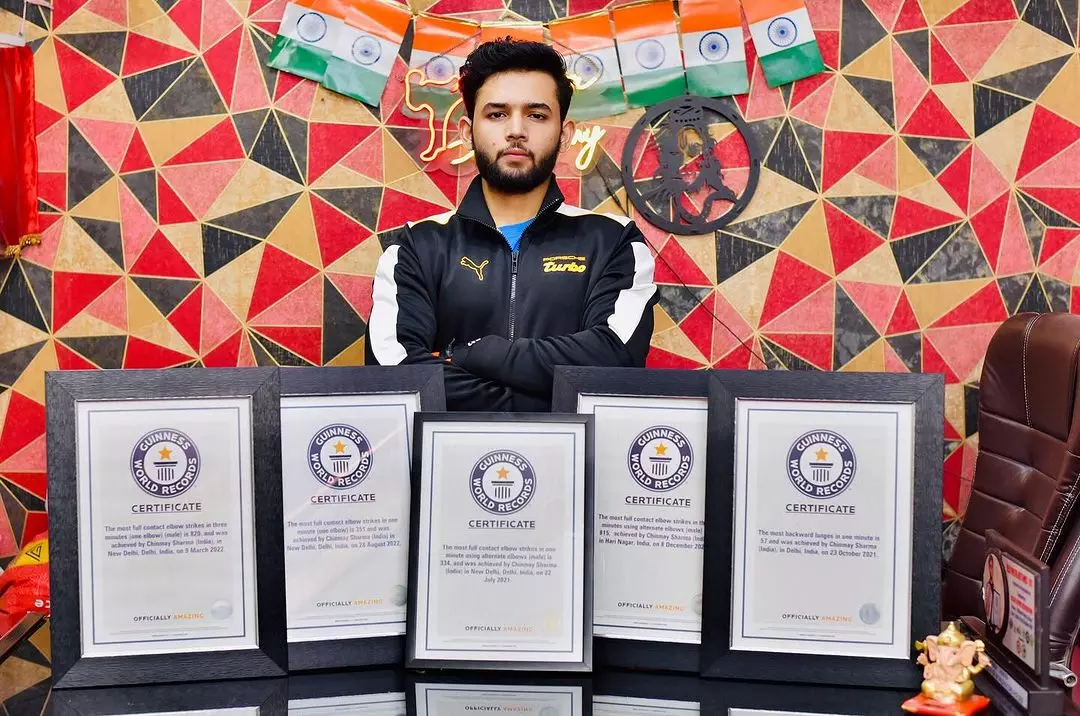 Chinmay Sharma sets world record for highest martial arts 360 kick