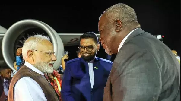 Modi arrives in Guyana on last leg of three-nation visit