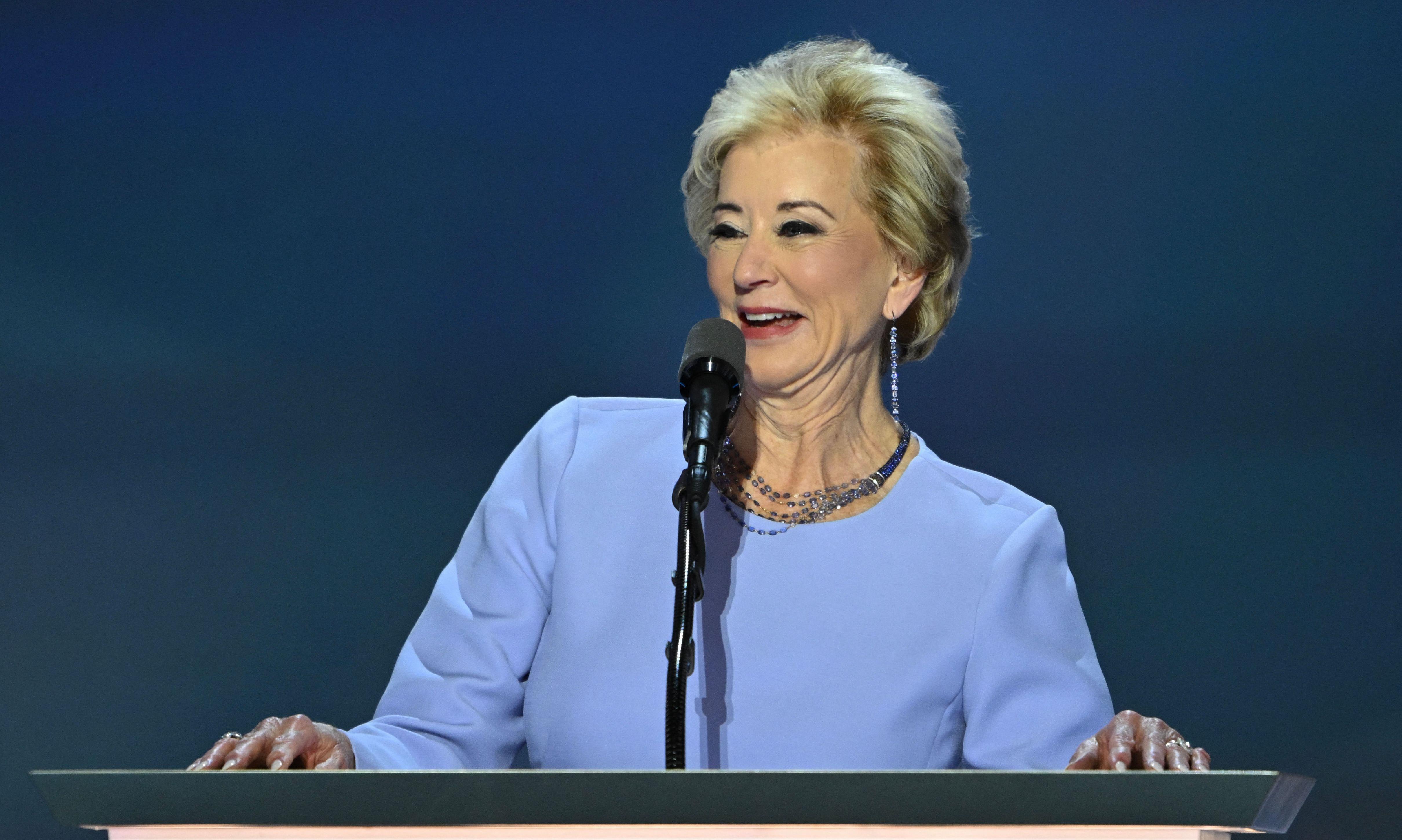 Donald Trump names former WWE CEO Linda McMahon as education secretary