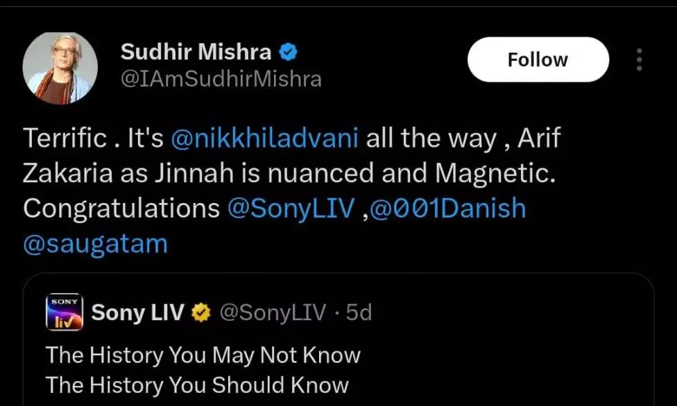 Sony LIVs Freedom at Midnight receives thumbs up from Gandhis Kin Tushar Gandhi