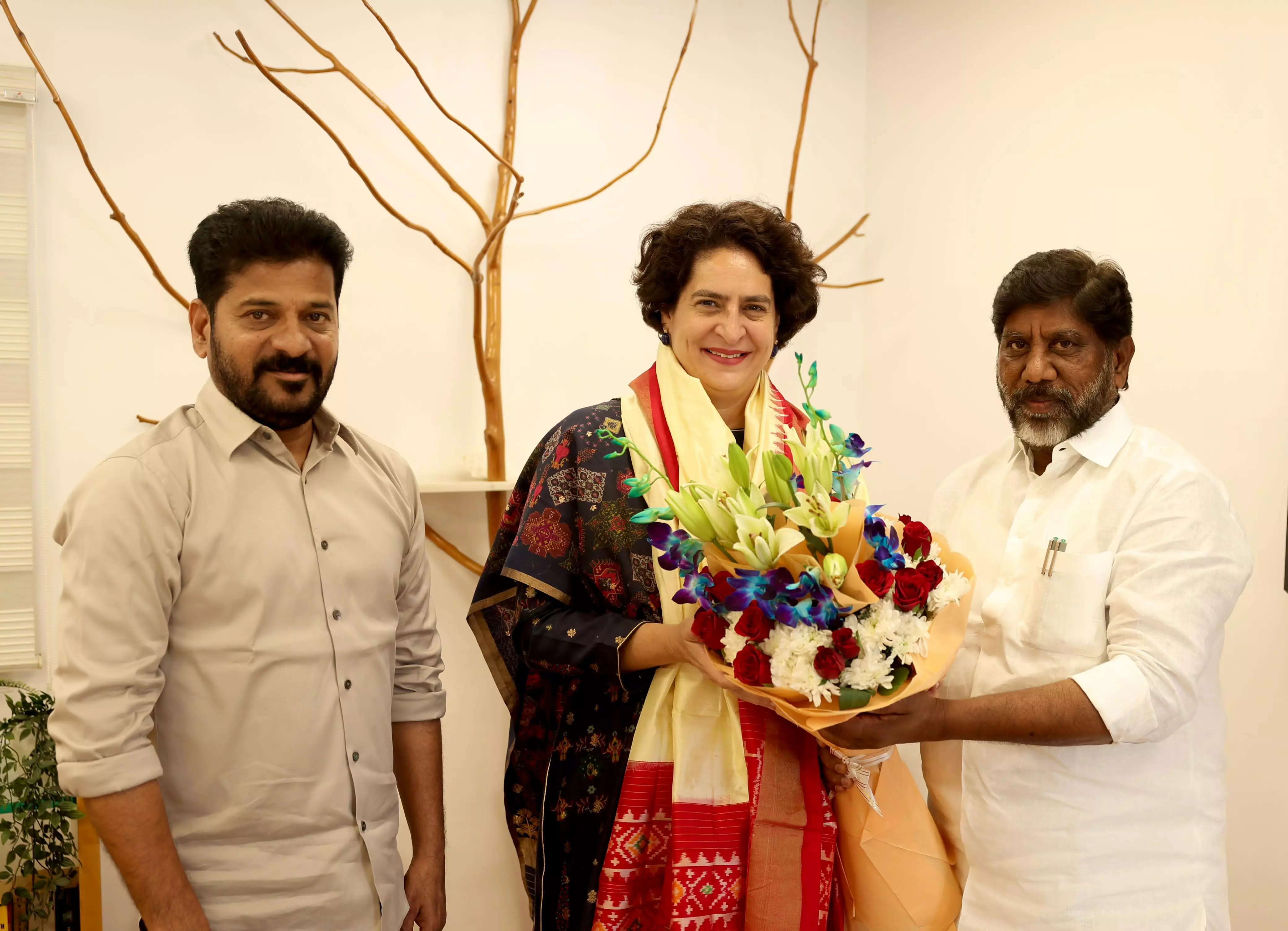 Revanth Reddy, Bhatti congratulates Priyanka Gandhi for winning Wayanad