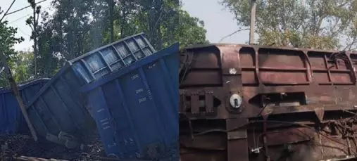 20 wagons of goods train derail in Bilaspur railway division of Chhattisgarh