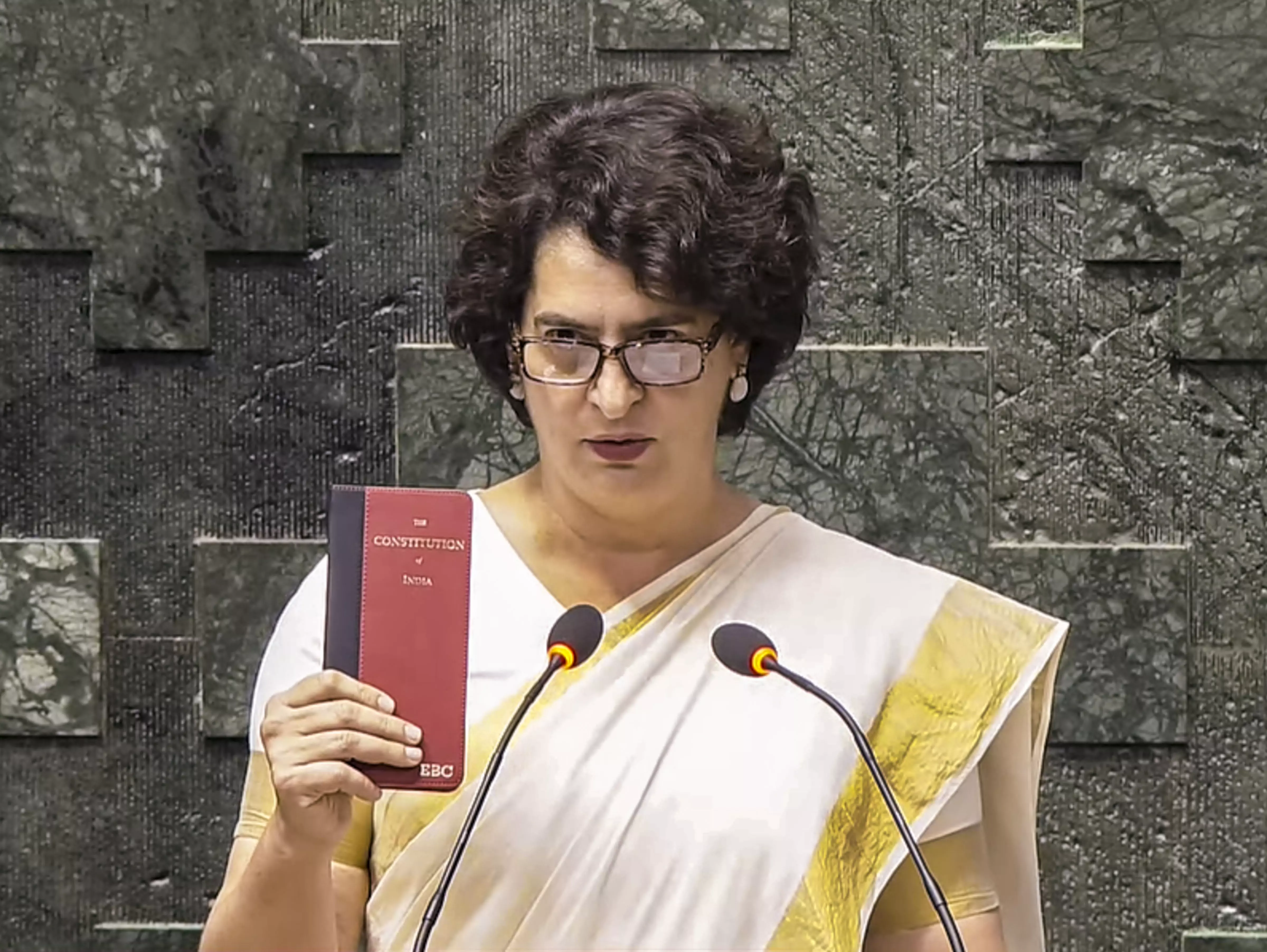 Priyanka Gandhi Vadra takes oath as Lok Sabha MP