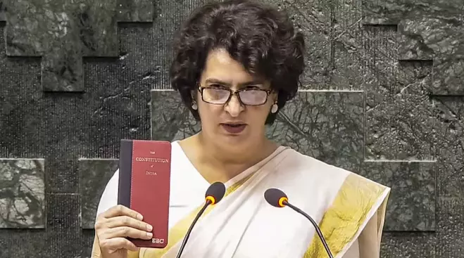 Priyanka Gandhi Takes Oath as Lok Sabha MP, Carries Constitution Copy