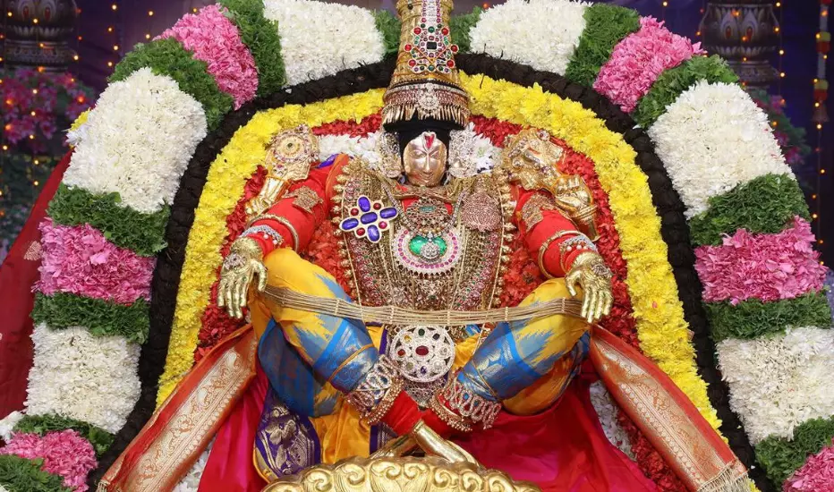 Goddess Padmavathi rides Gaja Vahanam during Brahmotsavam