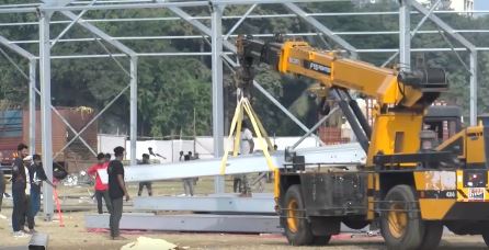 Preparations underway at Azad Maidan for swearing-in of new Maharashtra govt