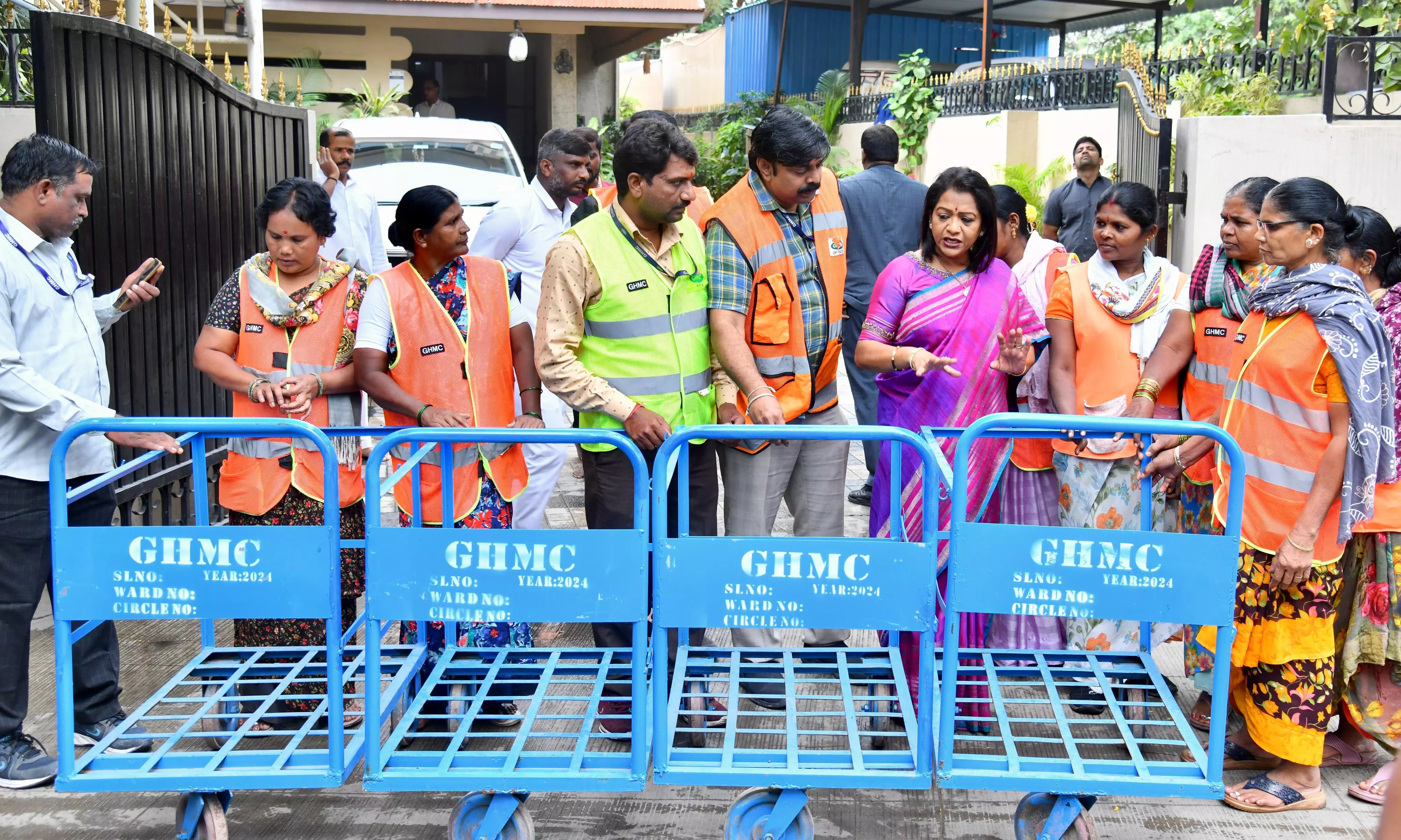 GHMC Distributes Rickshaws and Pushcarts to Sanitation Workers