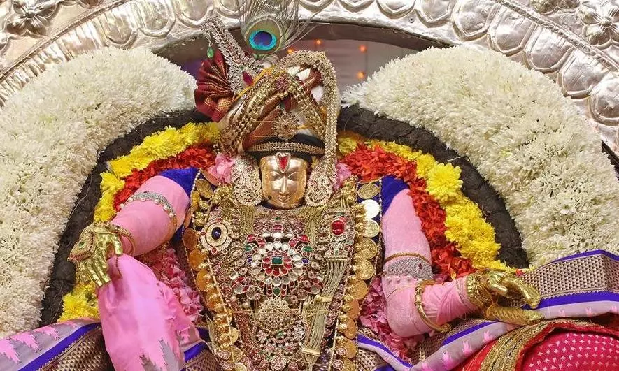 Goddess Padmavathi Devi Shines on Suryaprabha Vahanam