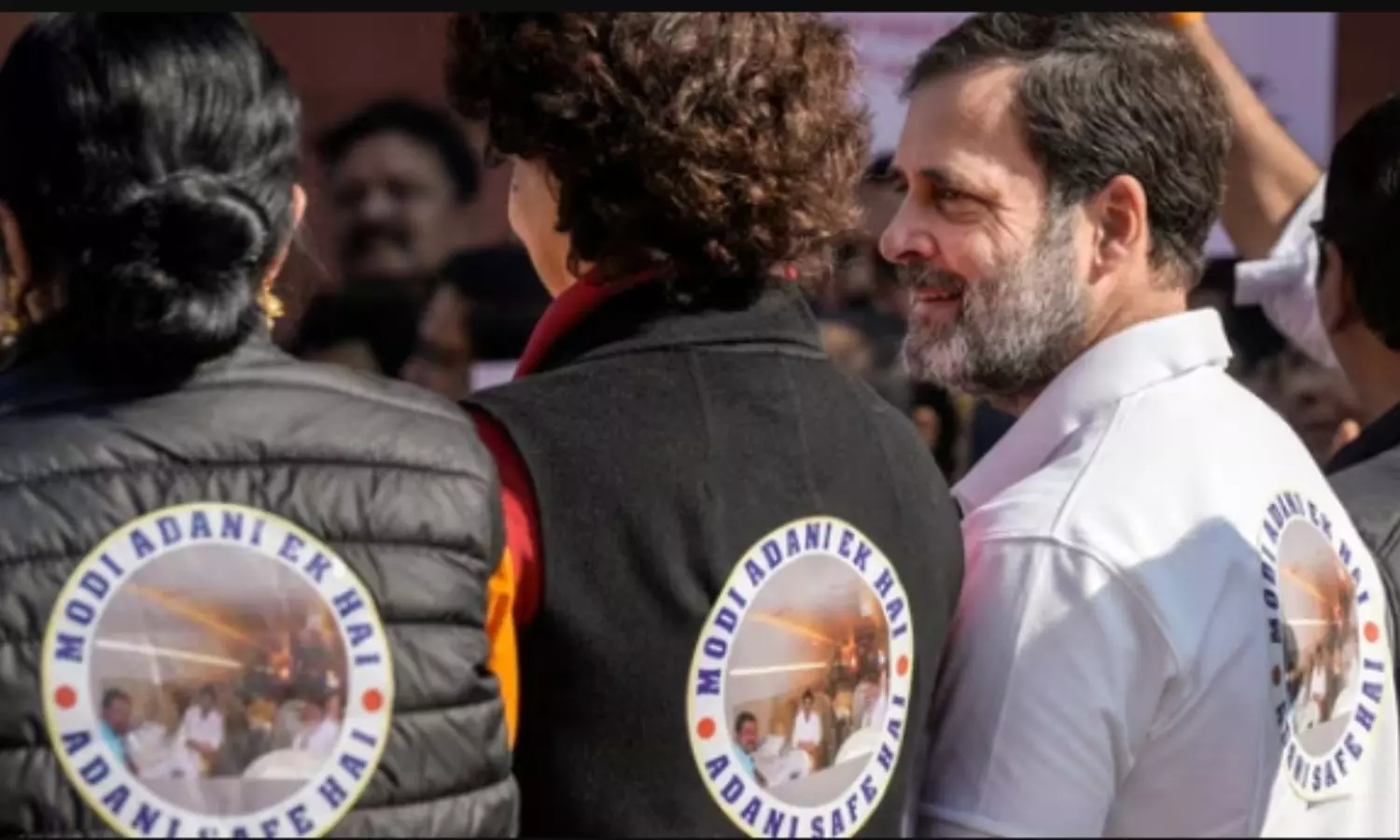 Congress MPs Protest in Parliament with Modi-Adani Ek Hain Jackets