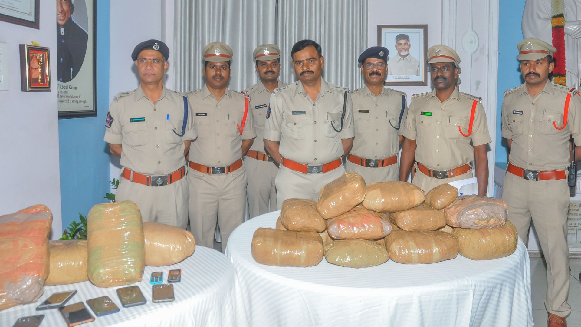 Tirupati Police Seize 32 Kg Ganja in Raids, 17 held