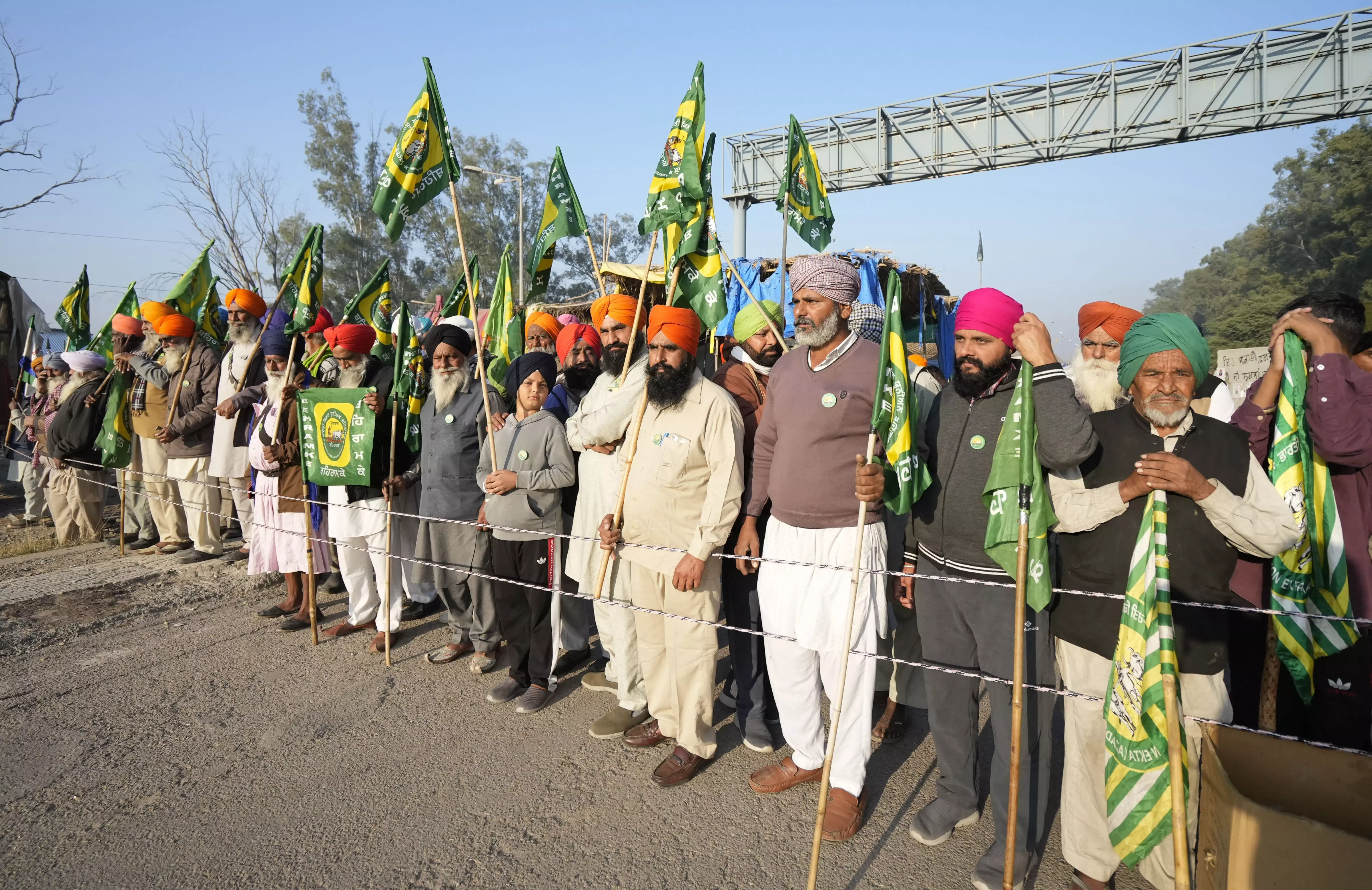 Farmers gather at Shambu border to begin protest march to Delhi