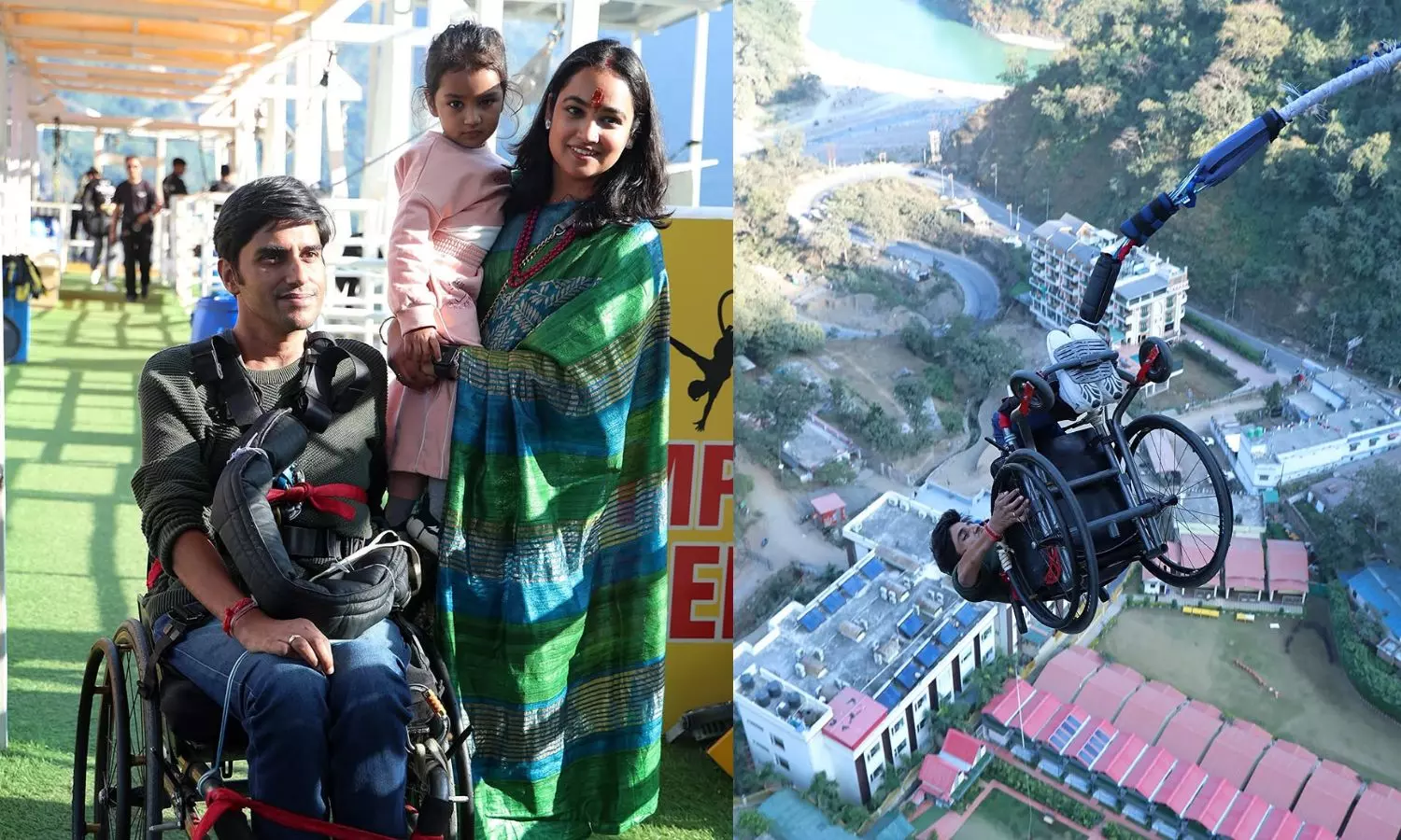 Wheelchair-Bound Man Conquers India’s Highest Bungee Jump