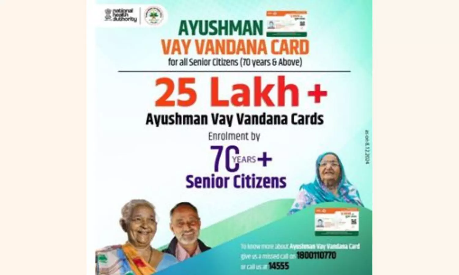 Enrollment for Ayushman Vay Vandana Cards reaches 25 lakhs: Centre