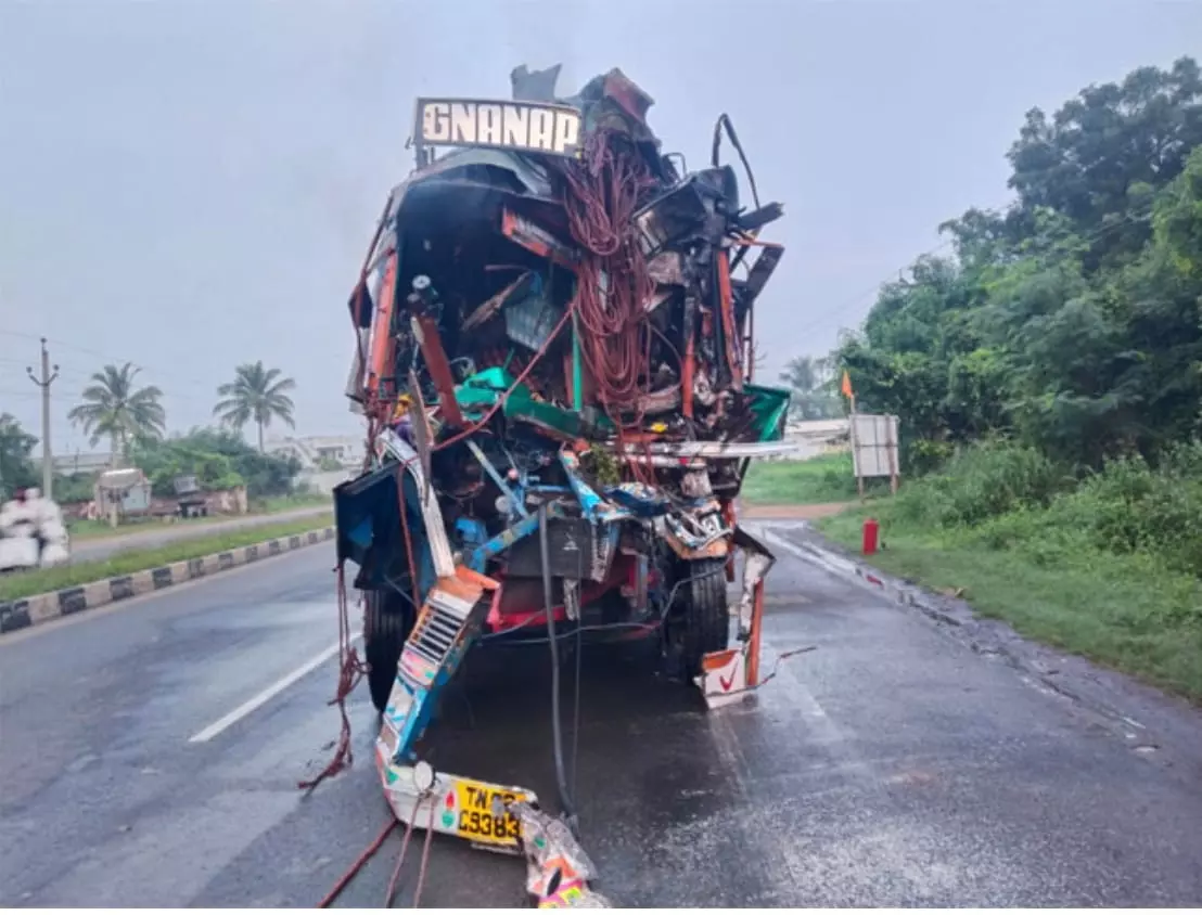 Lorry Collides with Explosives-Laden Army Container in Bapatla