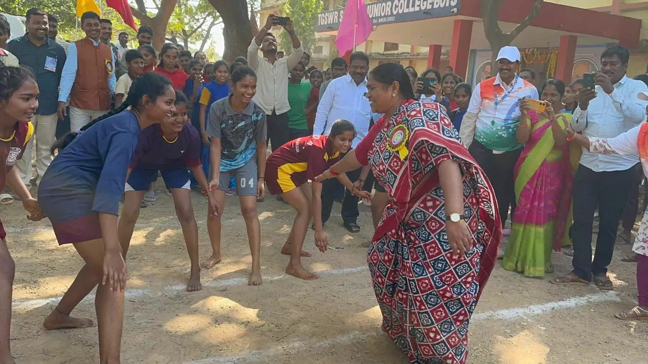 Seethakka Inaugurates CM’s Cup Kabaddi Tournament