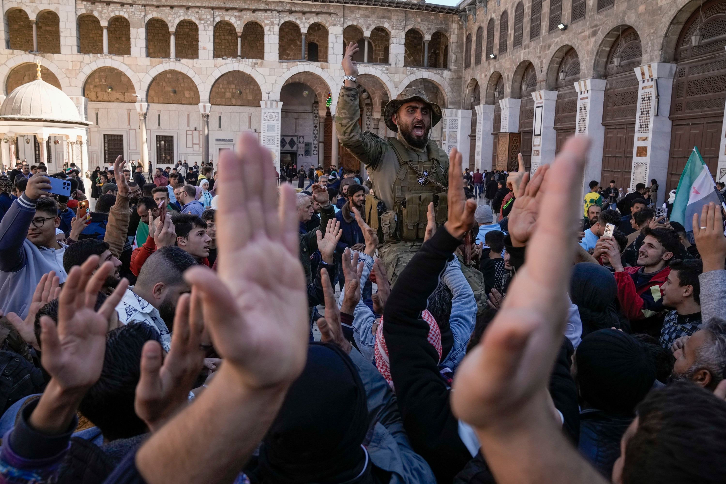 Thousands of Syrians celebrate during first Friday prayers since Assad’s fall