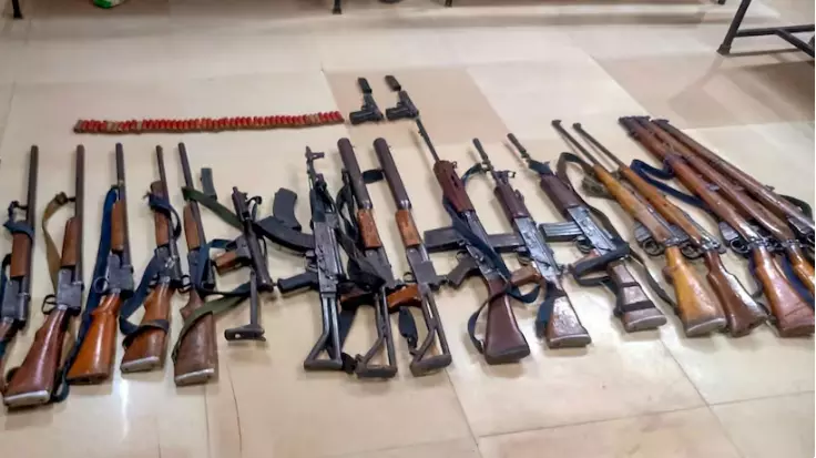 Security forces seize firearms Manipur districts