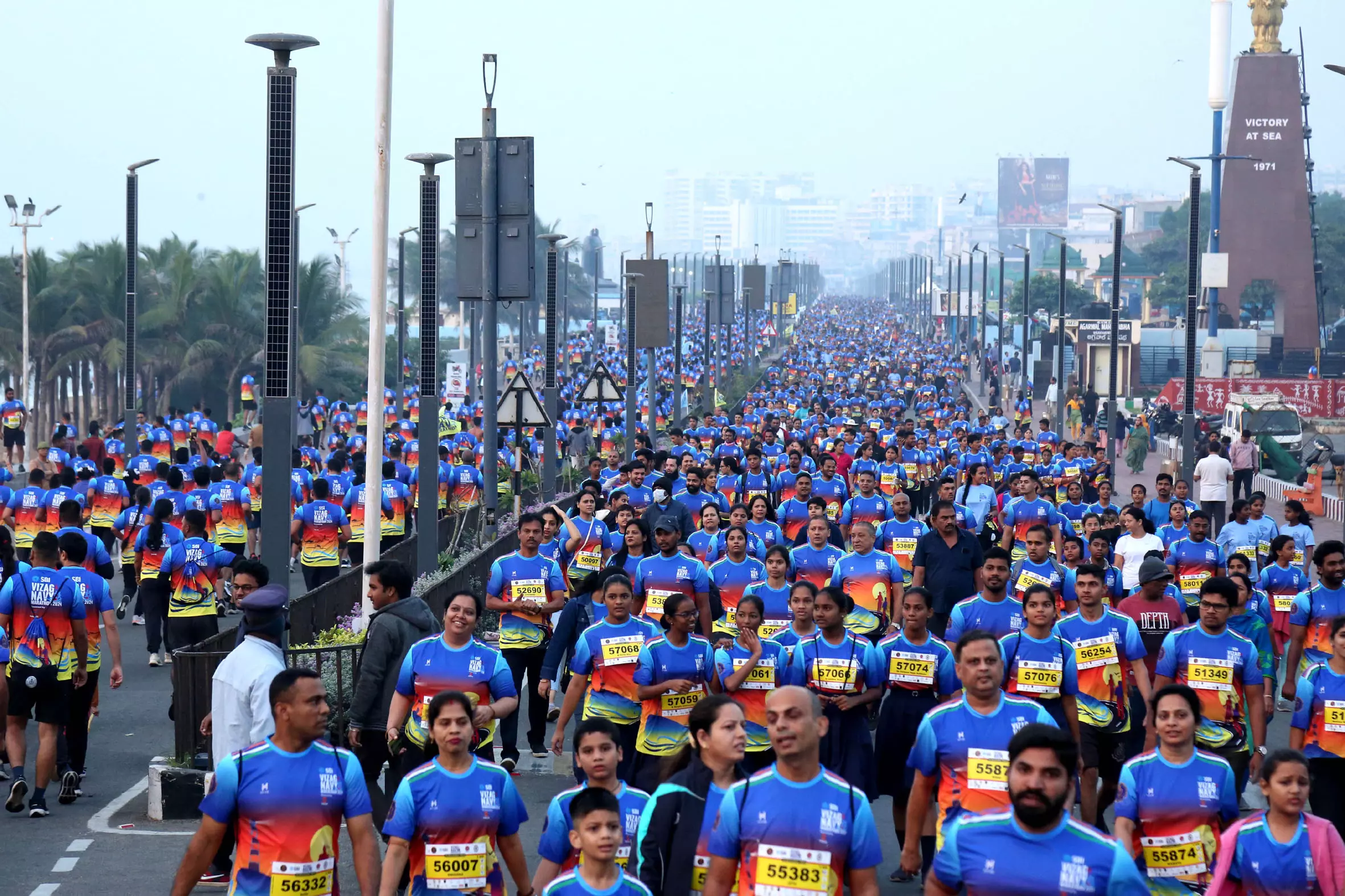 Vizag Navy Marathon Attracts Thousands to Beach Road