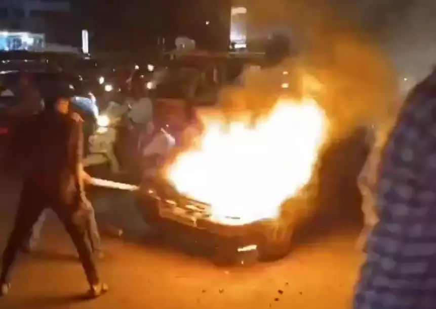 Mechanical Fire Engulfs Cars in Upparpally, No Casualties