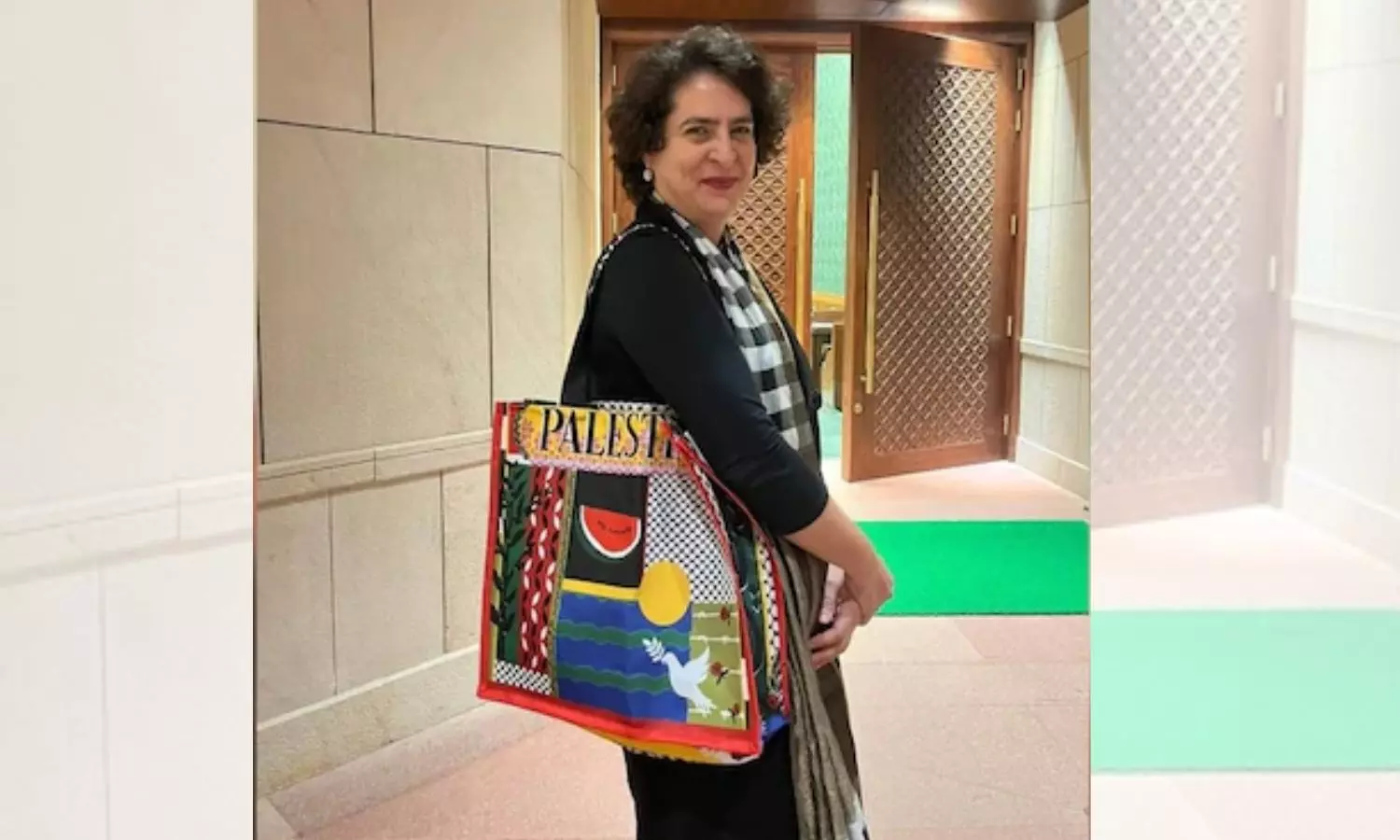 Priyanka Gandhis Palestine Bag Sparks BJP Criticism