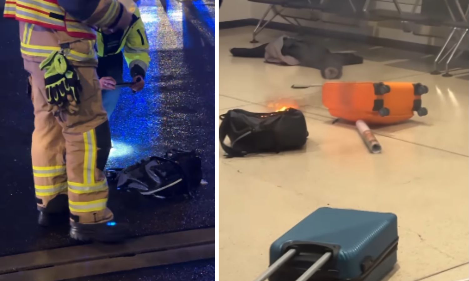 Panic triggered after backpack catches fire at Berlin Airport