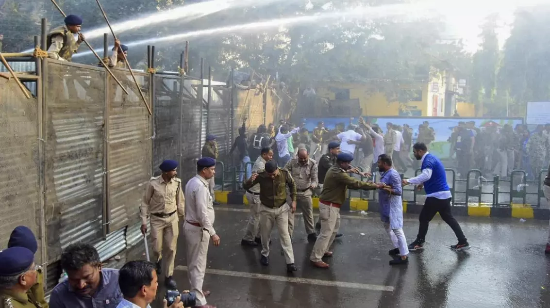 Congress members detained in Raipur during protest against Amit Shahs remarks