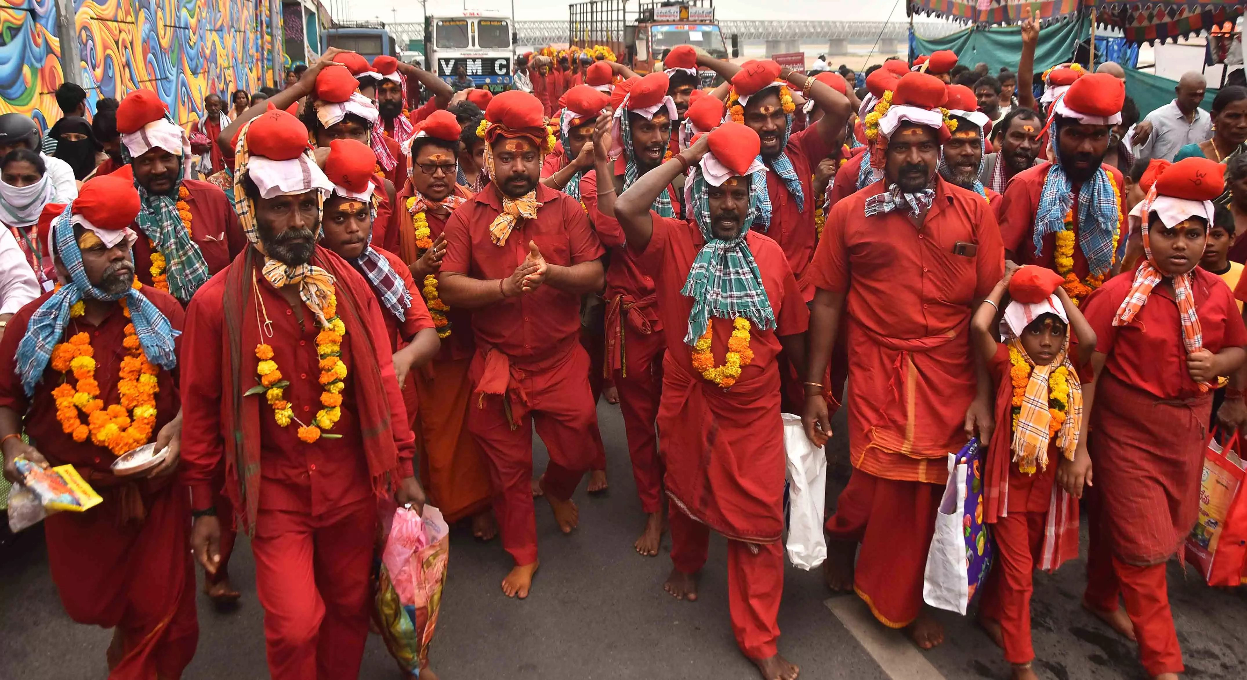 Massive crowds descend on Indrakeeladri for Bhavani Deeksha Viramana