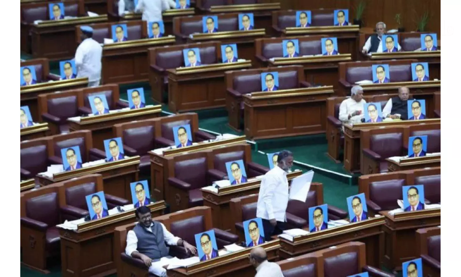 Ambedkar row: Photos from Karnataka Assembly falsely shared as oppn protest in RS