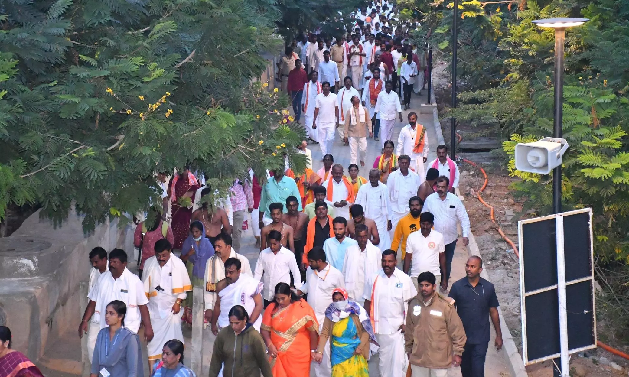 Devotees Take Part in Yadagirigutta Giri Pradhakshina