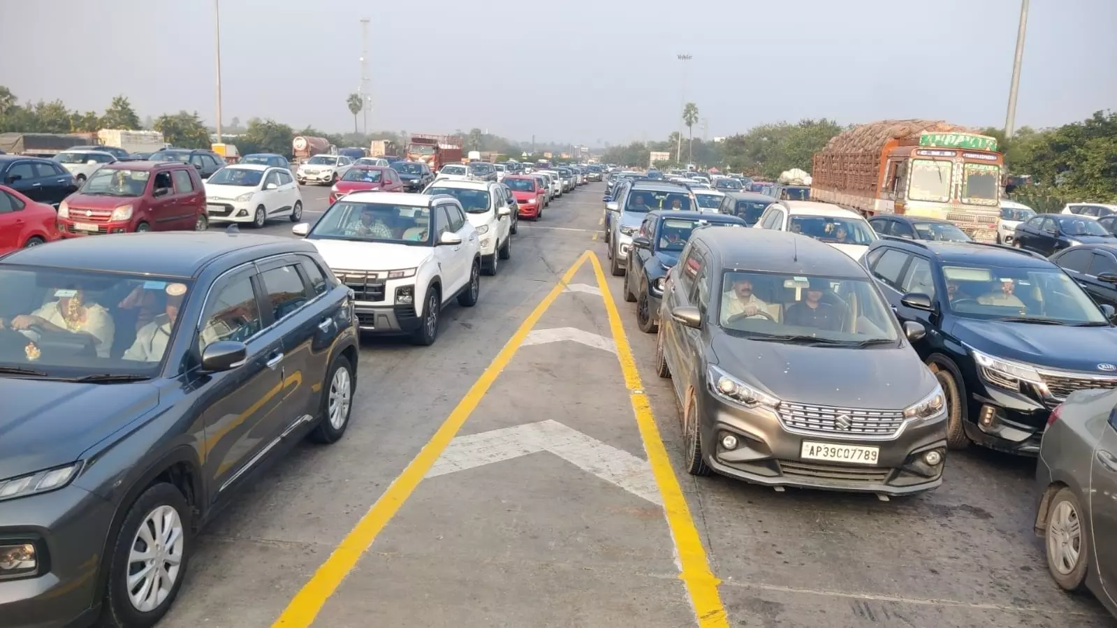 Telangana: Heavy Traffic at Toll Plazas as Sankranti Rush Begins