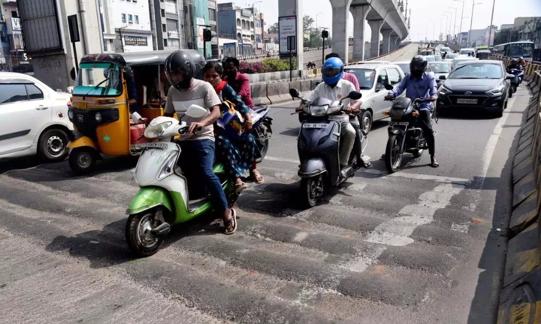 Speed Breakers Near LB Nagar Flyover Pose Risk to Commuters